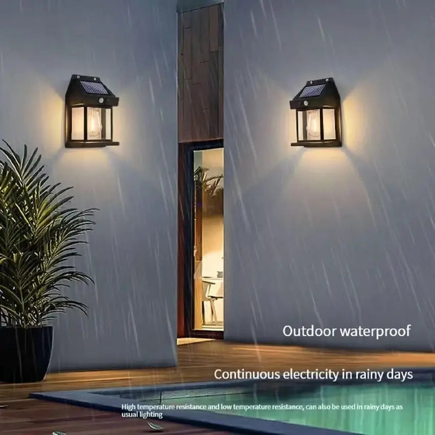 Solar Motion Sensor Wall Lamp – BK-888 | Waterproof, Rechargeable, Outdoor Night Light