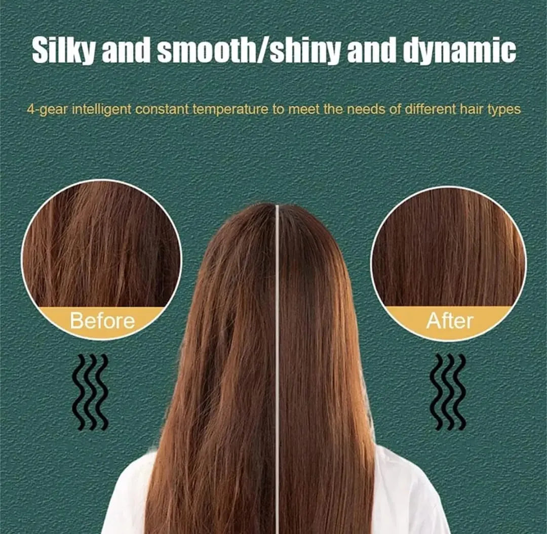 Hair Straightener Brush – Comb Style Hair Styling Tool with Adjustable Temperature (130°C - 200°C)