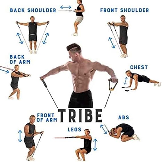 11 Pcs Fitness Resistance Bands Set - (IMPORTED)