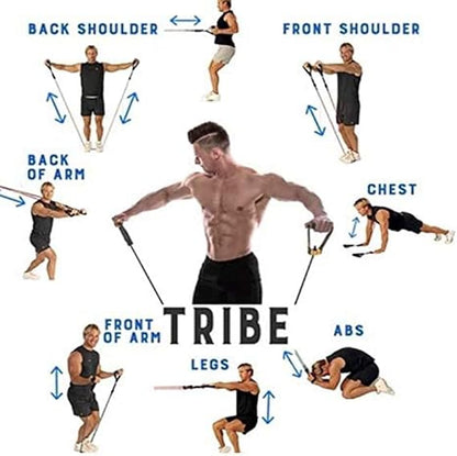 11 Pcs Fitness Resistance Bands Set - (IMPORTED)