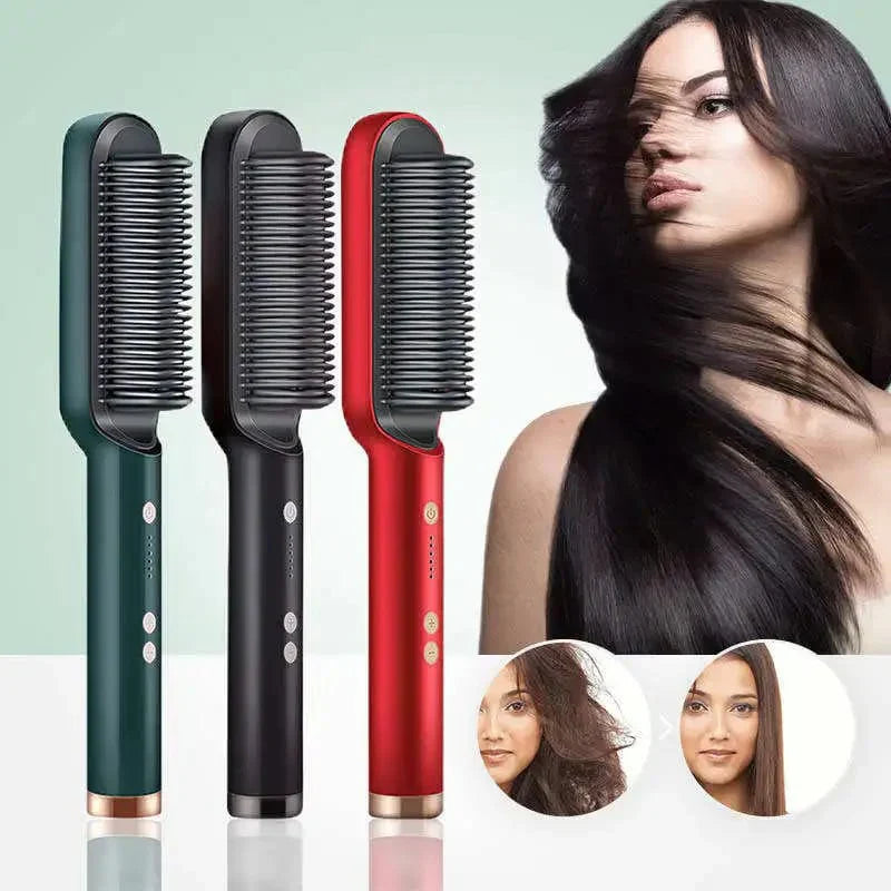 Hair Straightener Brush – Comb Style Hair Styling Tool with Adjustable Temperature (130°C - 200°C)