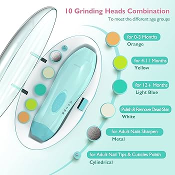6 in 1 Baby Electric Nail Trimmer Clipper Set