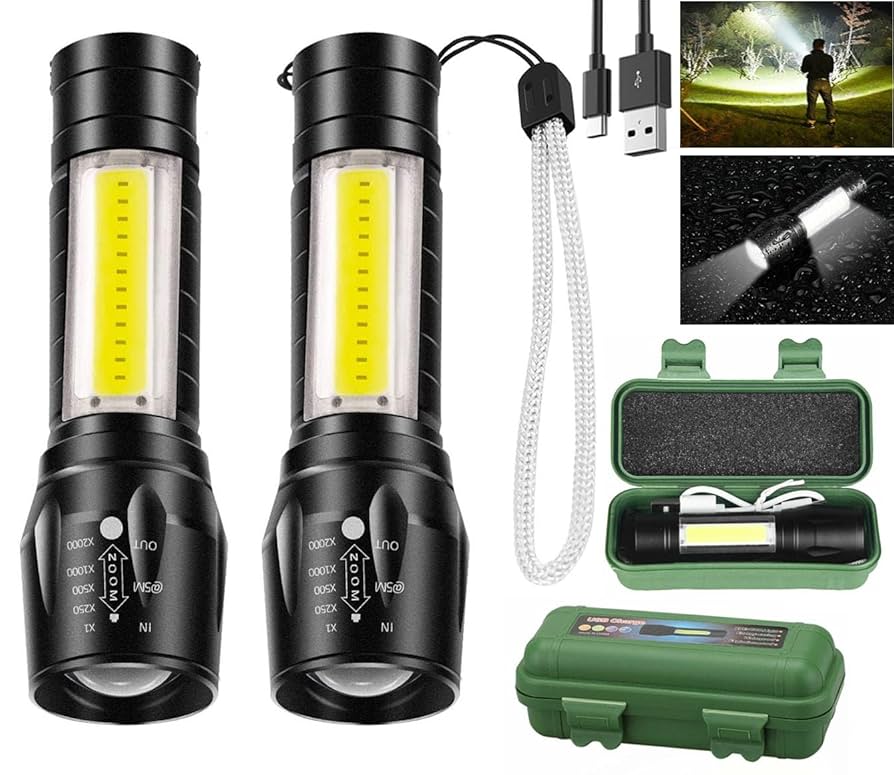 Mini LED Zoomable Flashlight – Super Bright, Waterproof & Rechargeable - (IMPORTED)
