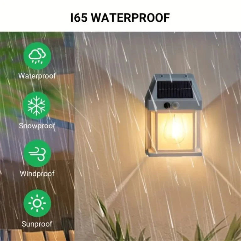 Solar Motion Sensor Wall Lamp – BK-888 | Waterproof, Rechargeable, Outdoor Night Light