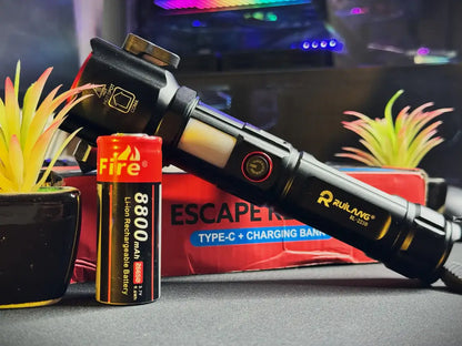 Ruilang Rl-2210 Multifunctional Rechargeable Flashlight With Power Bank 8800mah 1km Light Range