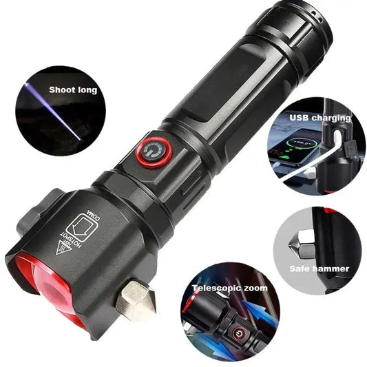 Ruilang Rl-2210 Multifunctional Rechargeable Flashlight With Power Bank 8800mah 1km Light Range