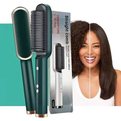 Hair Straightener Brush – Comb Style Hair Styling Tool with Adjustable Temperature (130°C - 200°C)