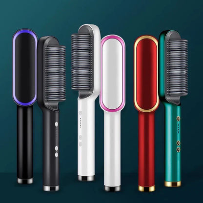 Hair Straightener Brush – Comb Style Hair Styling Tool with Adjustable Temperature (130°C - 200°C)