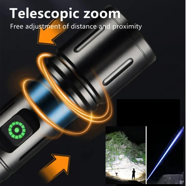 Multifunction 2-in-1 Emergency Zoomable & Waterproof Flashlight | High Power X-balong Bl-603-TG