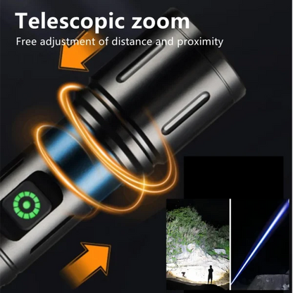 Multifunction 2-in-1 Emergency Zoomable & Waterproof Flashlight | High Power X-balong Bl-603-TG