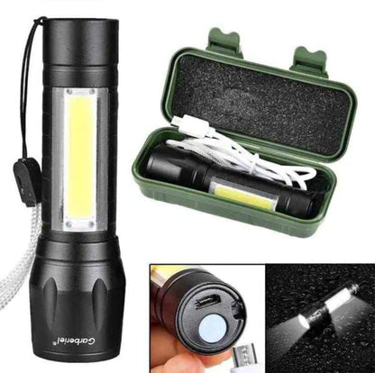 Mini LED Zoomable Flashlight – Super Bright, Waterproof & Rechargeable - (IMPORTED)
