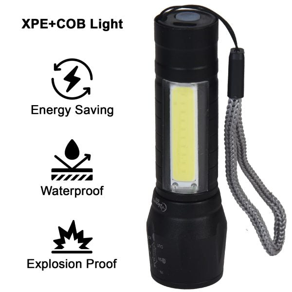 Mini LED Zoomable Flashlight – Super Bright, Waterproof & Rechargeable - (IMPORTED)